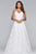 10085 Embroidered V Neck Evening Gown