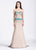 Ashley Lauren - 1009 Rhinestone Beaded Sweetheart Trumpet Dress in Neutral and Green
