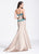 Ashley Lauren - 1009 Rhinestone Beaded Sweetheart Trumpet Dress in Neutral and Green