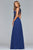 10102 Beaded Plunging V Neck Chiffon Dress
