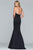 Faviana - 10105 Luxe Jersey V Neck Mermaid Dress in Black