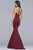 Faviana - 10105 Luxe Jersey V Neck Mermaid Dress in Red
