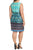 Taylor - 9173LJ Mixed Print Sheath Dress in Blue and Multi-Color