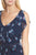 Taylor - 8941M Floral Tie Waist Dress in Blue