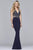 10108 Beaded Plunging V-neck Sheath Dress