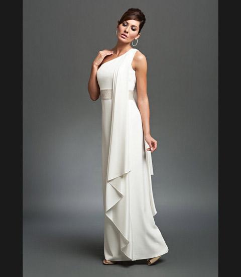 Daymor Couture - One-Shoulder Drape Gown 1011 in White