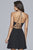 Floral Embroidered Sheer Plunging Neck Cocktail Dress 10150 In Black