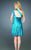 La Femme - 13926 Double Side One-Shoulder Pleated Short Dress In Blue