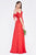 Cinderella Divine - 1018 Flutter Sleeve Scoop Neck Fitted Dress In Red