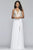 Faviana - 10201 Plunging V Neckline Halter Lace Up Back Gown in White