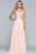 Faviana - 10201 Plunging V Neckline Halter Lace Up Back Gown in Pink