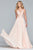 Faviana - 10201 Plunging V Neckline Halter Lace Up Back Gown in Pink