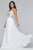 Faviana - 10201 Plunging V Neckline Halter Lace Up Back Gown in White