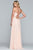 Faviana - 10201 Plunging V Neckline Halter Lace Up Back Gown in Pink