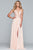 Faviana - 10201 Plunging V Neckline Halter Lace Up Back Gown in Pink