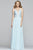 Faviana - 10201 Plunging V Neckline Halter Lace Up Back Gown in Blue