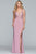 Faviana - 10204 Lace Applique Illusion Fitted Bodice Jersey Gown in Pink