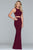Faviana - Two Piece Halter Jersey Fitted Dress 10206 In Red