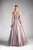 Cinderella Divine - 1020 Embroidered Illusion Bateau Evening Gown In Brown