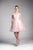 Cinderella Divine - 1021 Beaded Off-Shoulder A-Line Cocktail Dress In Pink