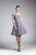 Cinderella Divine - 1021 Beaded Off-Shoulder A-Line Cocktail Dress In Silver