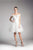 Cinderella Divine - 1021 Beaded Off-Shoulder A-Line Cocktail Dress In White