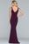 Faviana - 10223 Deep V-neck Jersey Trumpet Dress in Purple