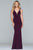 Faviana - 10223 Deep V-neck Jersey Trumpet Dress in Purple