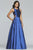 Faviana - 10248 Jewel Neck Taffeta Ballgown With Side Pockets In Blue