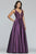 Faviana - 10251 Embellished V-neck Satin Ballgown in Purple