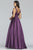 Faviana - 10251 Embellished V-neck Satin Ballgown in Purple