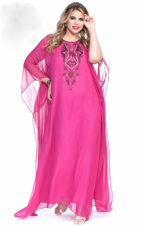 Shail K - Floor Length Caftan Dress 1033x  in Pink