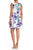 Taylor - 1307M Sleeveless Floral Print Fit and Flare Short Scuba Dress In White and Purple