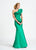 Ashley Lauren - 1041 Ruffled One Shoulder Mermaid Dress in Green