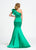 Ashley Lauren - 1041 Ruffled One Shoulder Mermaid Dress in Green