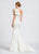 Ashley Lauren - 1041 Ruffled One Shoulder Mermaid Dress in White