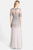 Adrianna Papell - 91896950 Embellished Illusion Jewel Sheath Gown in Silver