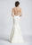Ashley Lauren - 1043A Beaded Illusion Back Evening Dress in White and Silver
