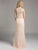 Lara Dresses - Beaded Halter Illusion Sheath Evening Gown with Fringe and Rhinestone Adornments 33224 in Neutral