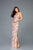 Scala - 48964 Sleeveless Floral Sequined Sheath Dress In Nude and Multi-Color