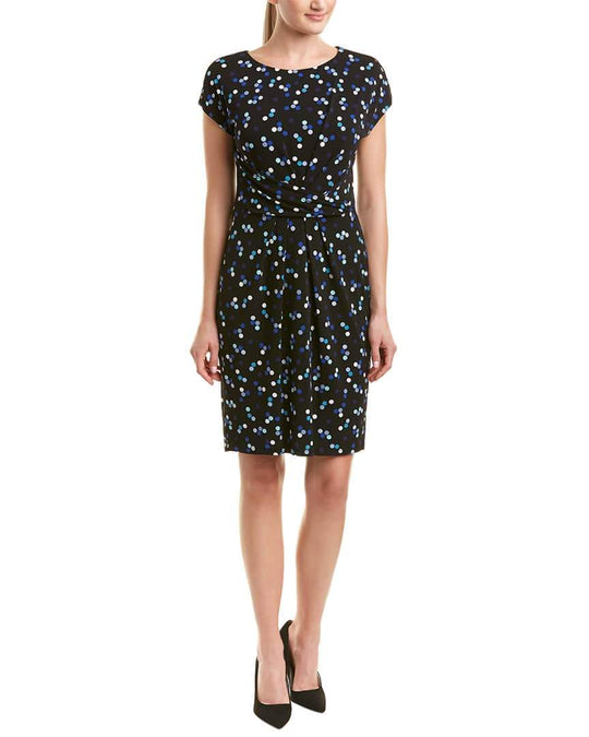 Adrianna Papell - AP1D102275 Polka Dot Jewel Cocktail Dress In Black and Multi-Color