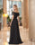Daymor Couture - 1050 Off-Shoulder Lattice Details A-Line Gown In Black
