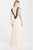 Adrianna Papell - U-Shaped Neck Long Jersey Dress 231M65060 in Pink and Black
