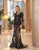 Daymor Couture - 1051 Detachable Under Piece Long Dress In Black