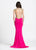 Ashley Lauren - 1051 Beaded Jersey Evening Dress in Pink