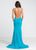 Ashley Lauren - 1051 Beaded Jersey Evening Dress in Blue