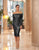 Daymor Couture - 1052 Shiny Fitted Long Sleeves Dress In Black