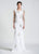 Ashley Lauren - 1053 Open Back Beaded Jersey Dress in White