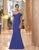 Daymor Couture - 1054 Detachable Skirt Off-Shoulder Trumpet Gown In Blue