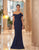 Daymor Couture - 1054 Detachable Skirt Off-Shoulder Trumpet Gown In Blue 